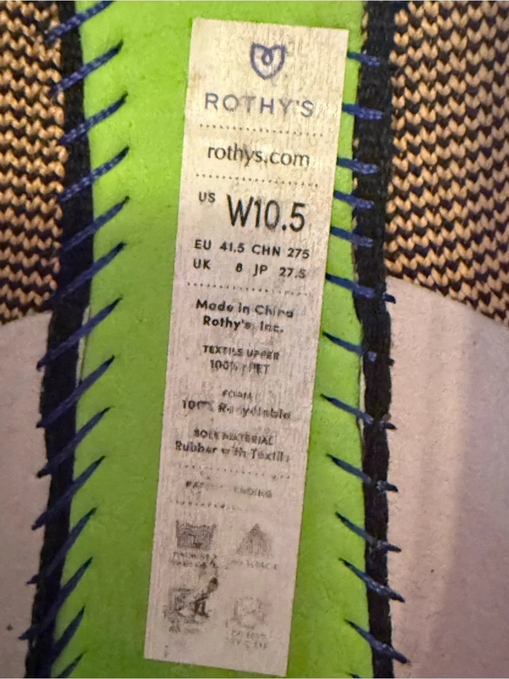 Rothy's Round Toe Flats in Golden Yellow with Black Piping Size 10.5